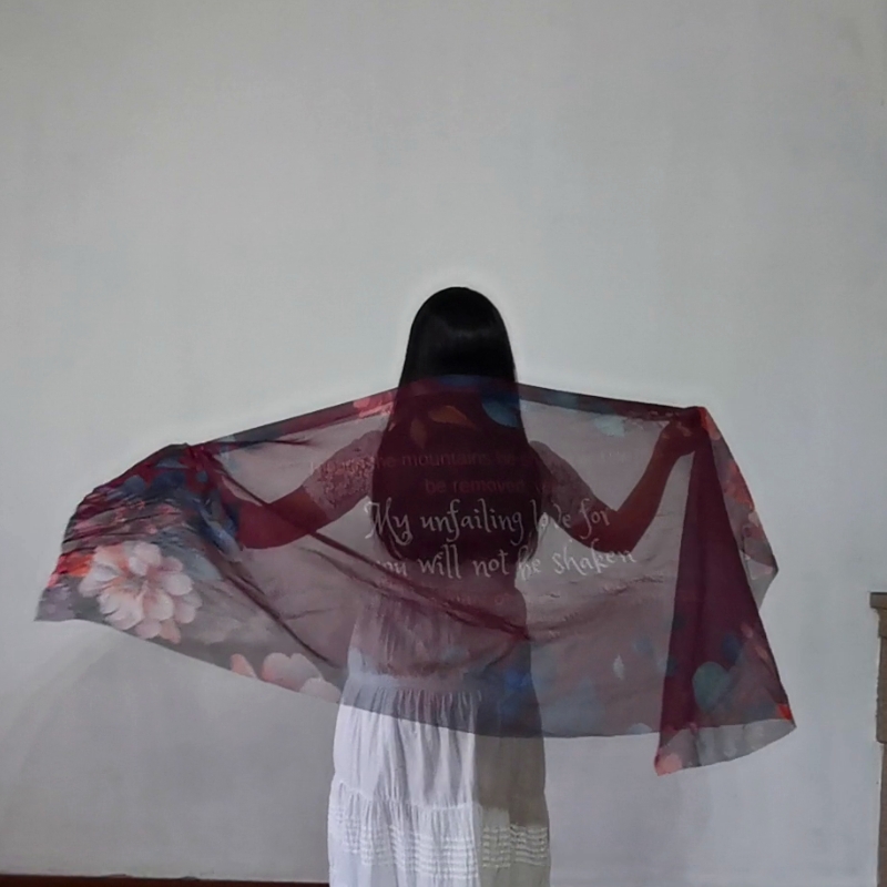 Chiffon Printed Shawl | Unfailing Love - Image 3