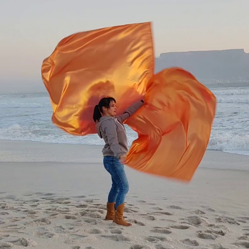 Liquid Metal Lame Flags | Orange Gold
