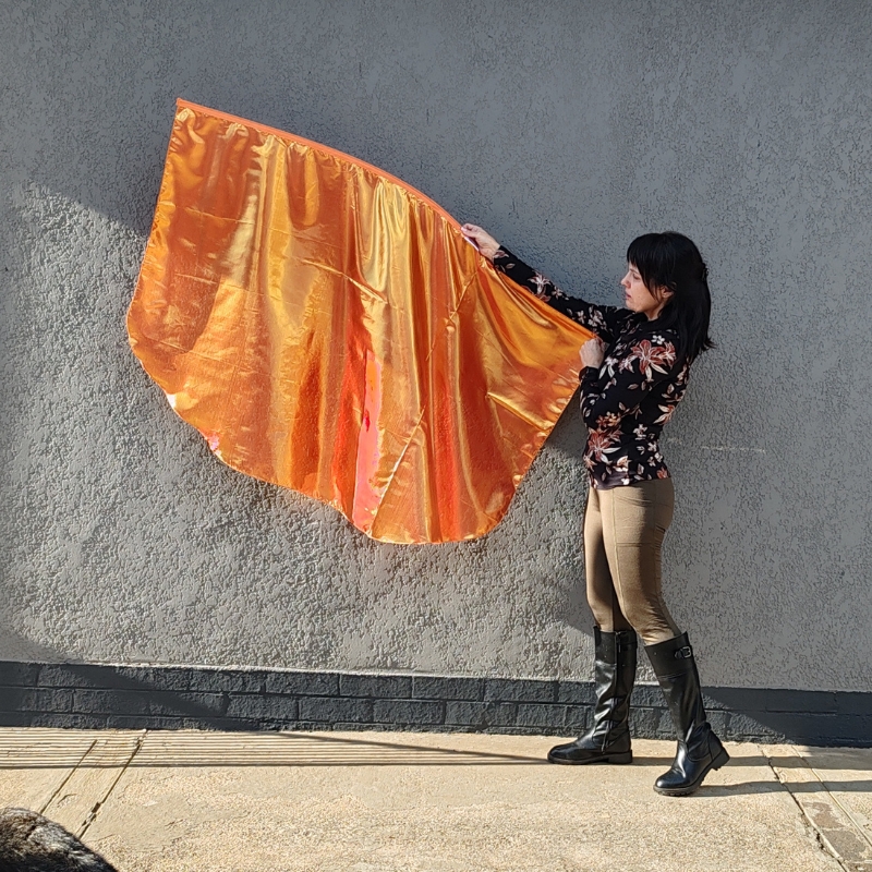 Liquid Metal Lame Flags | Orange Gold - Image 4
