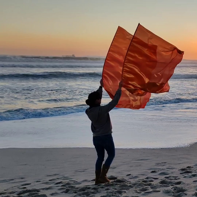 Liquid Metal Lame Flags | Orange Gold - Image 3