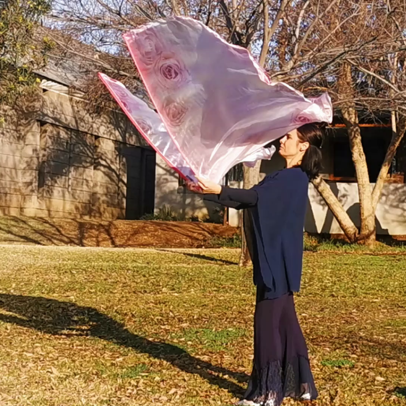 Chiffon Printed Flag | Semi-circle | Rose of Sharon - Image 3