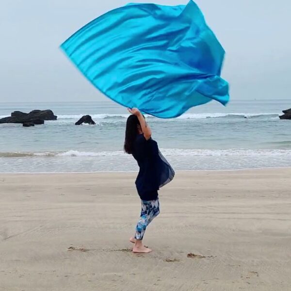 Liquid Metal Lame Flags | Light Blue