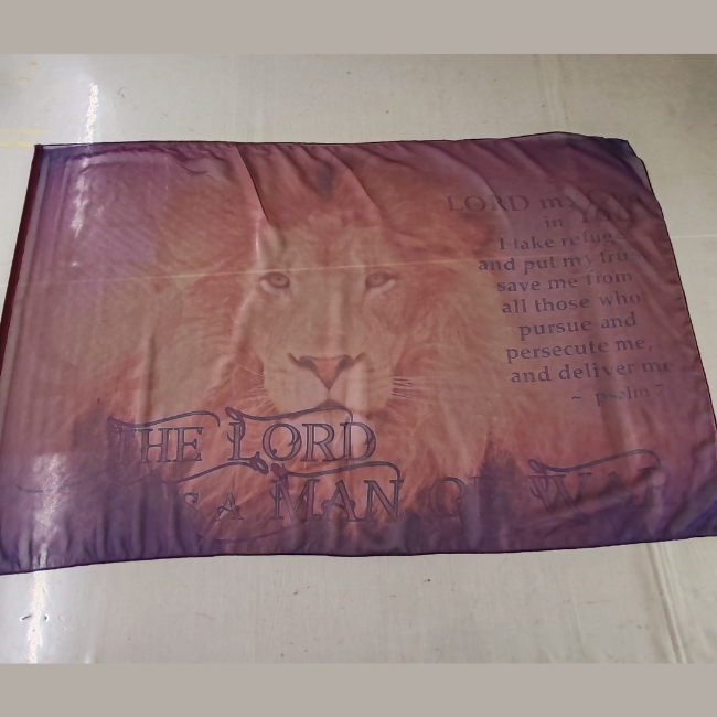 Chiffon Printed Flag | Psalm 7 | Print slightly blurry - Image 2